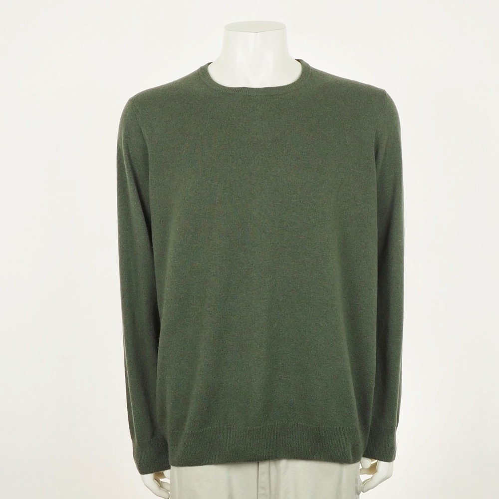 Mantovani Studio 100% Cashmere Pullover Sweater Mens Sz XL Heather Green Italy